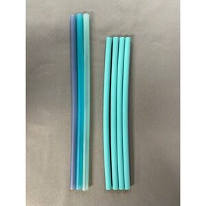 Reusable Silicone Straws Blue Green Eco Friendly Drink Straws‎ 7 Total